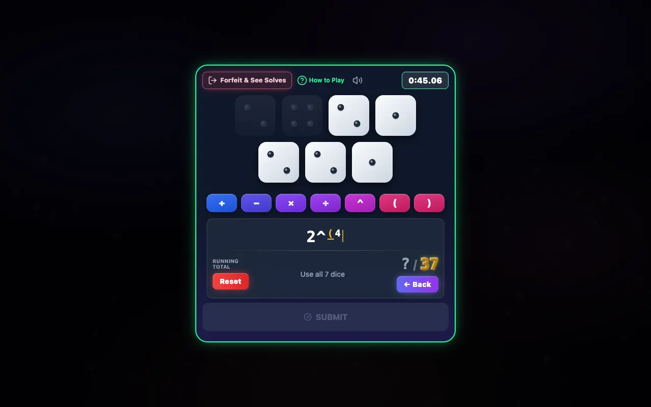 Screenshot of 37 The Math Puzzle — a game like Wordle