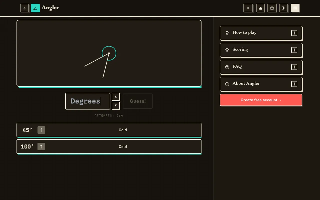 Screenshot of Angler — a game like Wordle