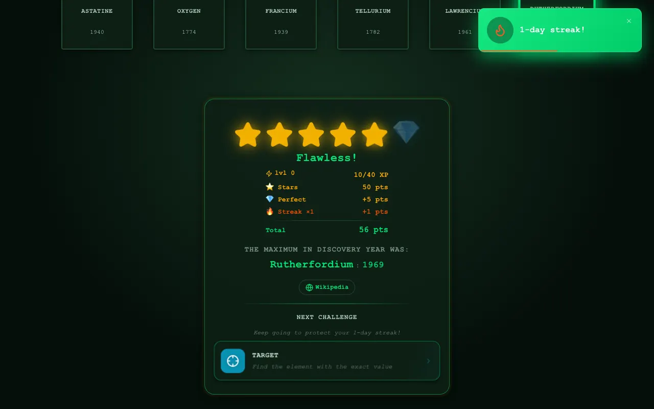Screenshot of AtomixQuest — a game like Wordle