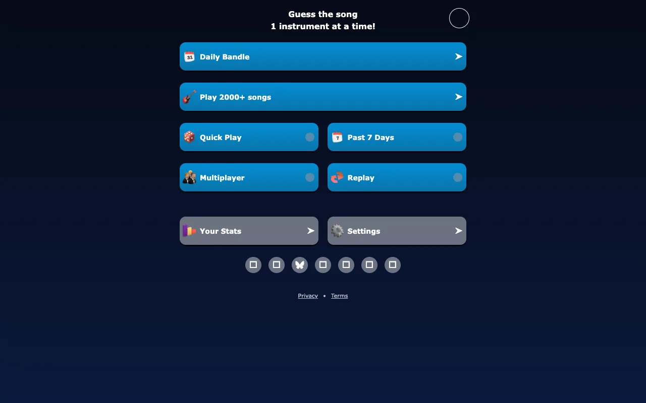 Screenshot of Bandle — a game like Wordle