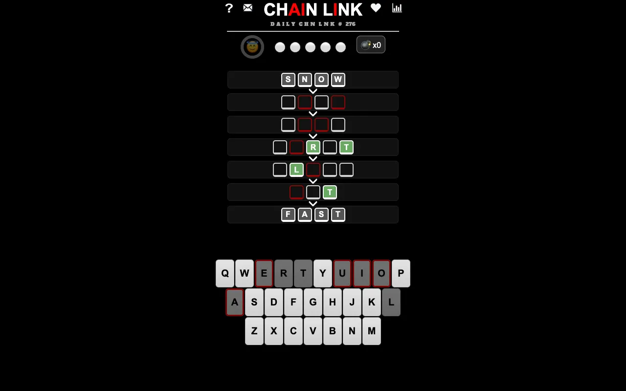 Screenshot of Chain Link — a game like Wordle