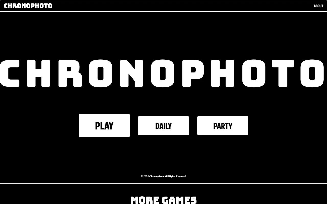 Screenshot of Chronophoto — a game like Wordle