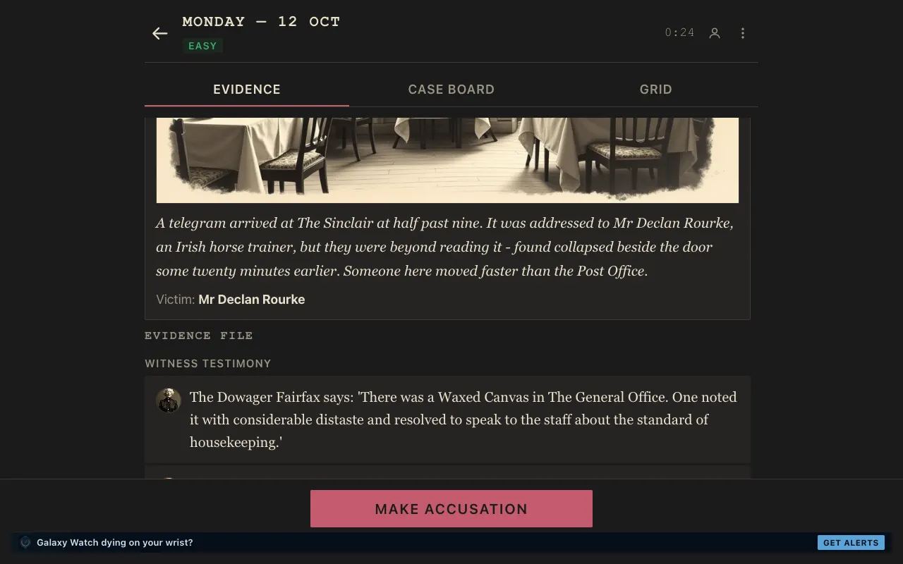 Screenshot of Daily Murder — a game like Wordle