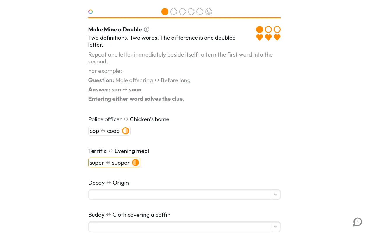 Screenshot of Daily Orbs — a game like Wordle