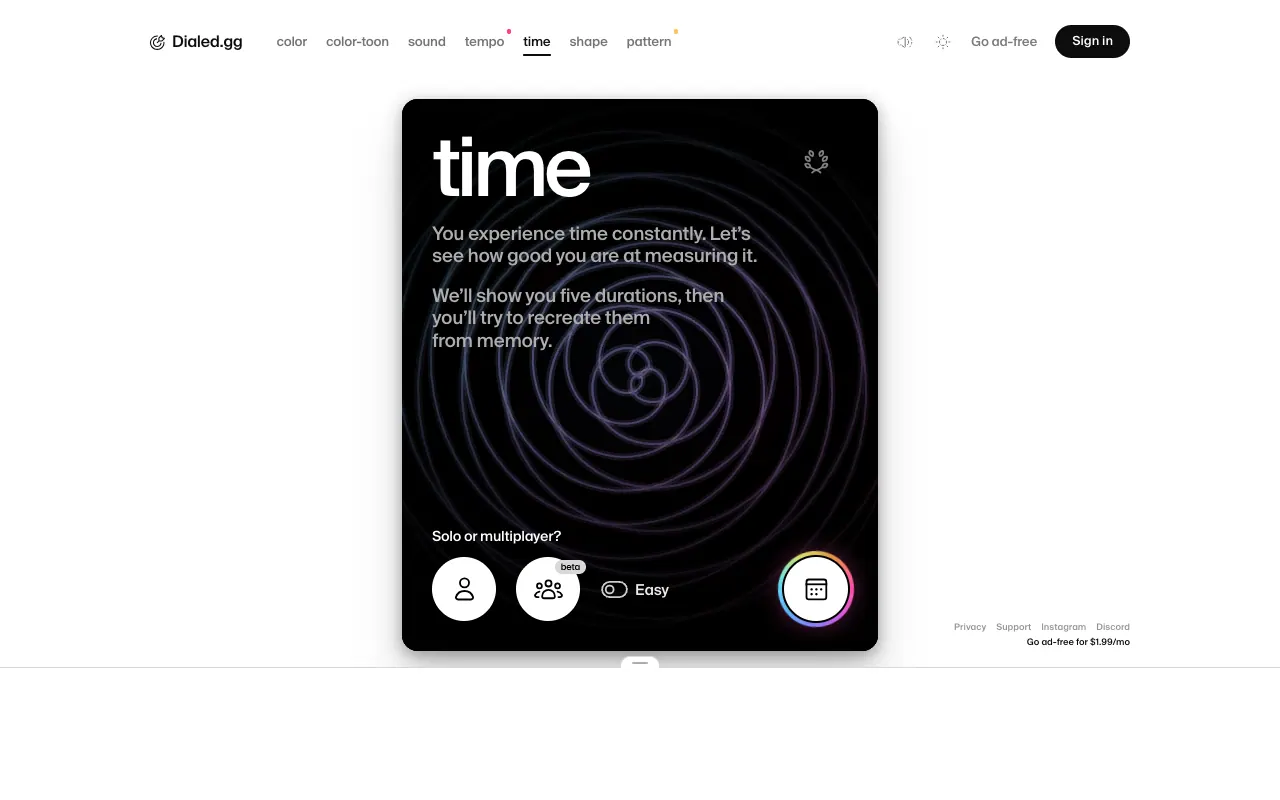 Screenshot of Dialed Time — a game like Wordle
