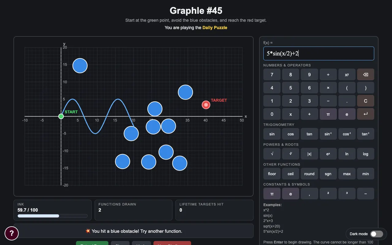 Screenshot of Graphle — a game like Wordle