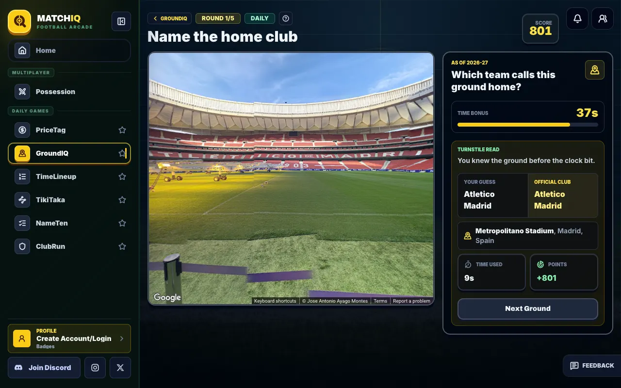 Screenshot of GroundIQ — a game like Wordle