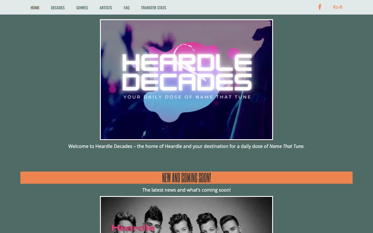 Screenshot of Heardle Decades — a game like Wordle