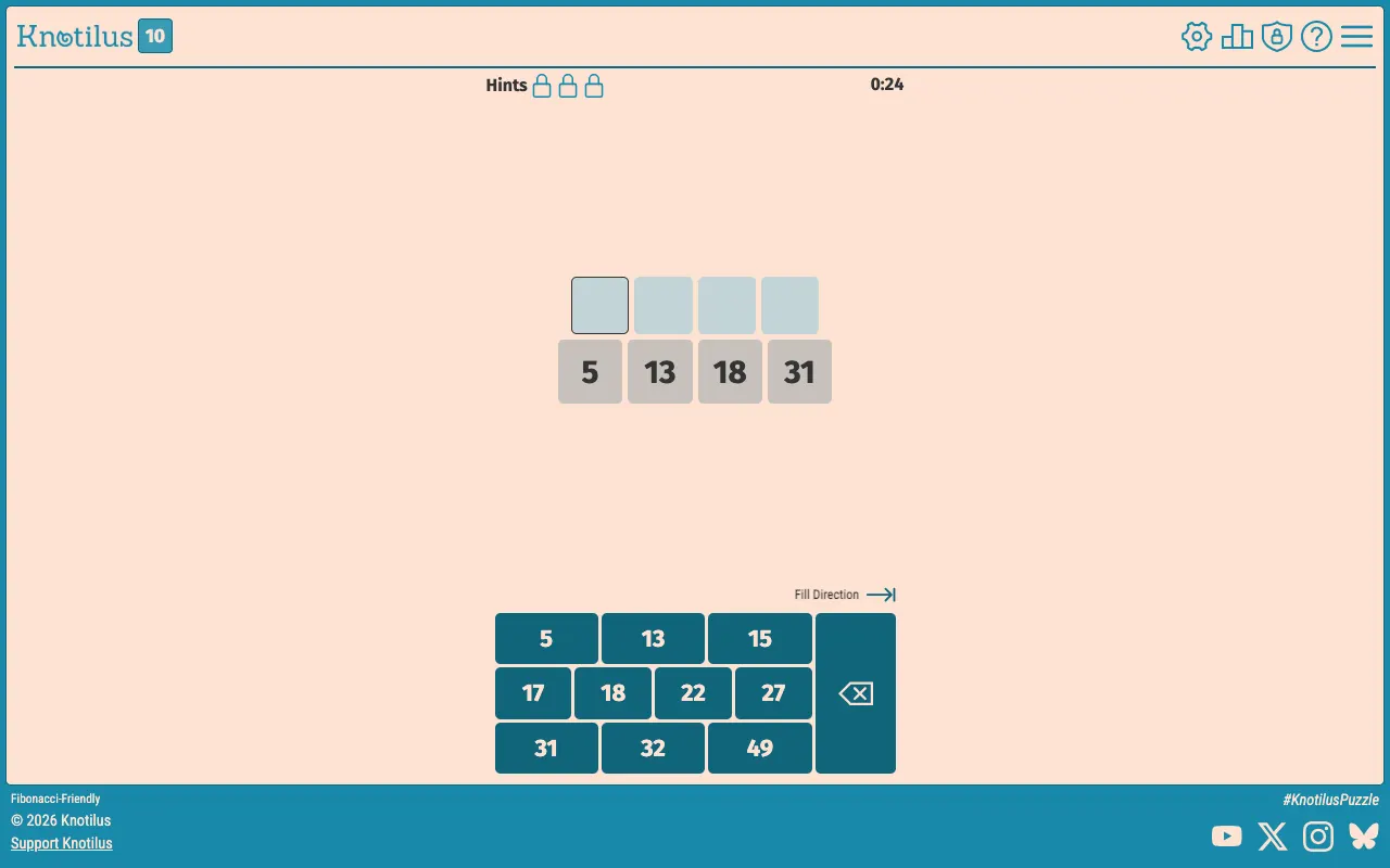 Screenshot of Knotilus — a game like Wordle