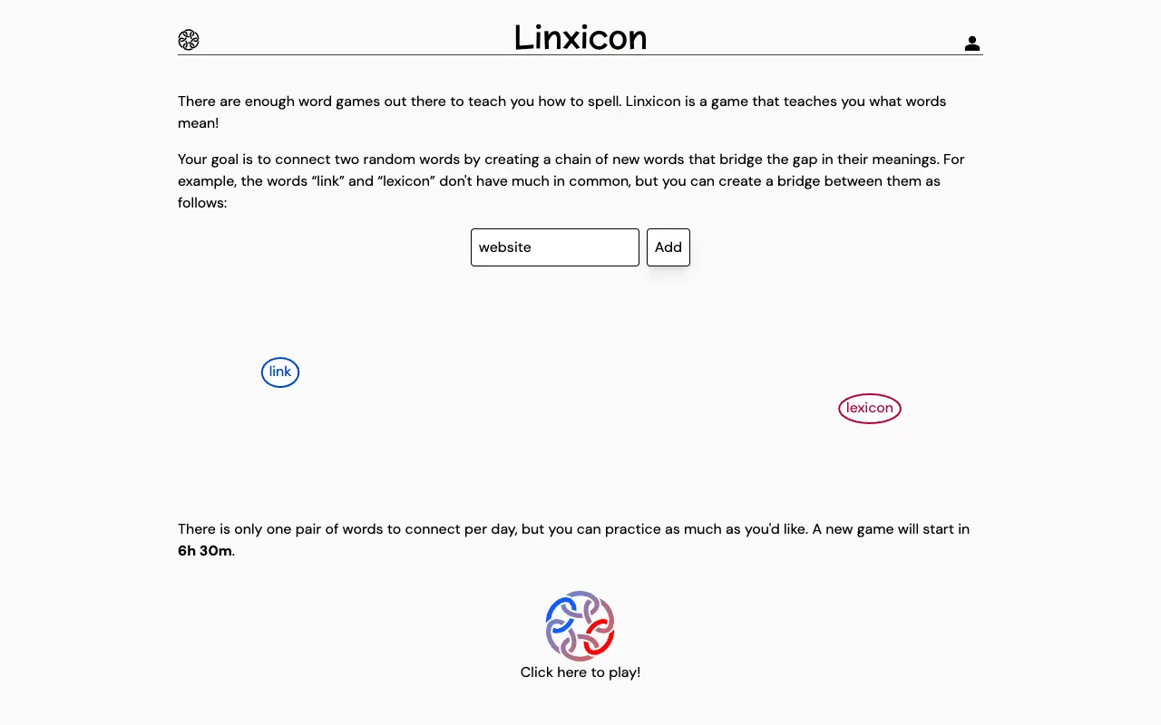 Screenshot of Linxicon — a game like Wordle