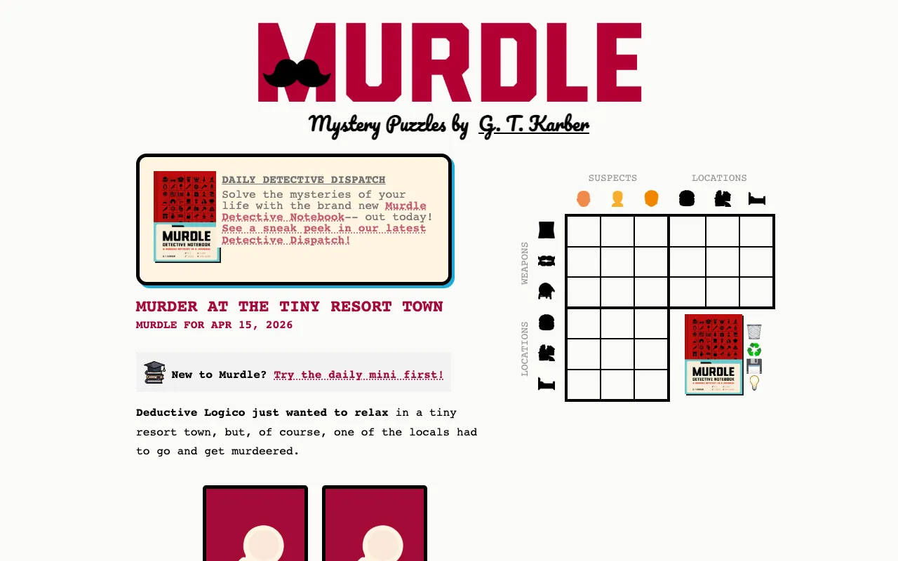 Screenshot of Murdle — a game like Wordle