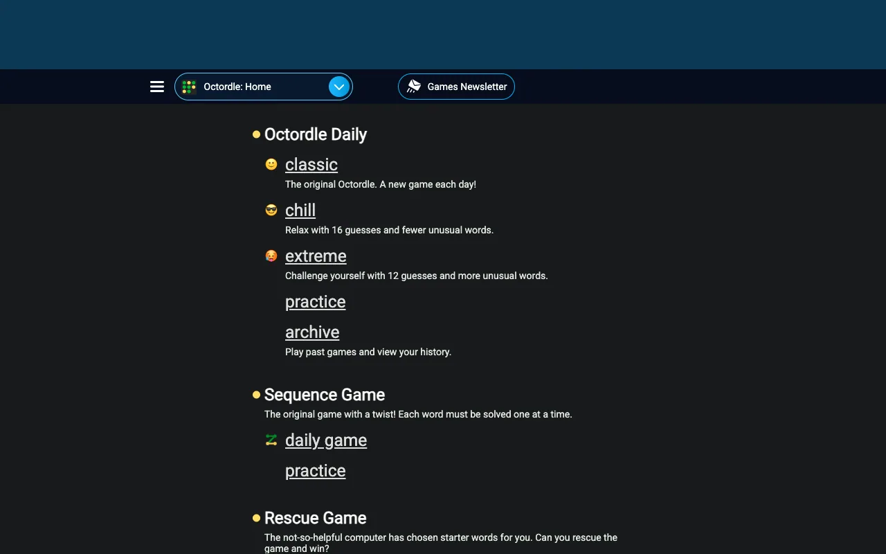 Screenshot of Octordle — a game like Wordle