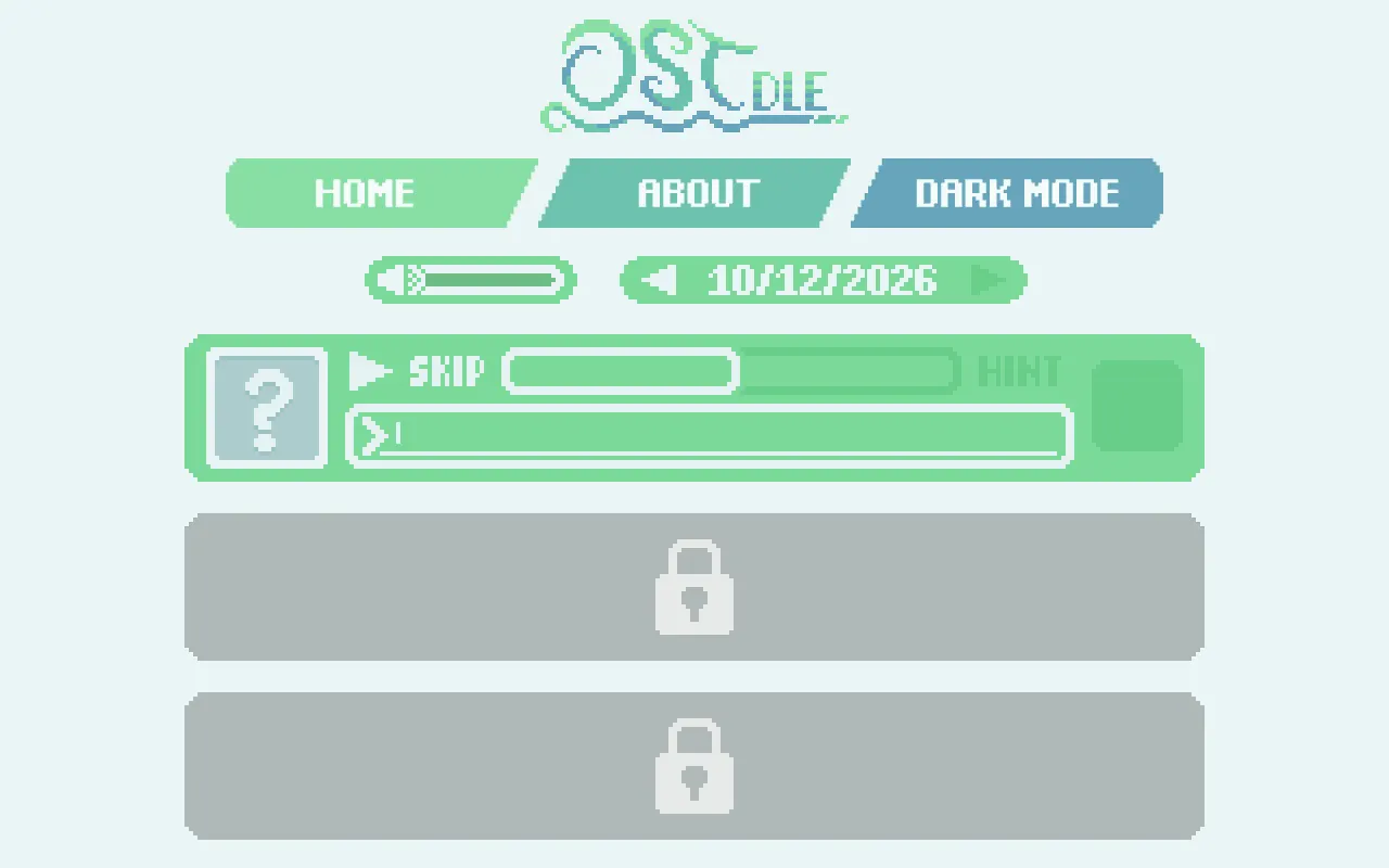 Screenshot of OSTdle — a game like Wordle