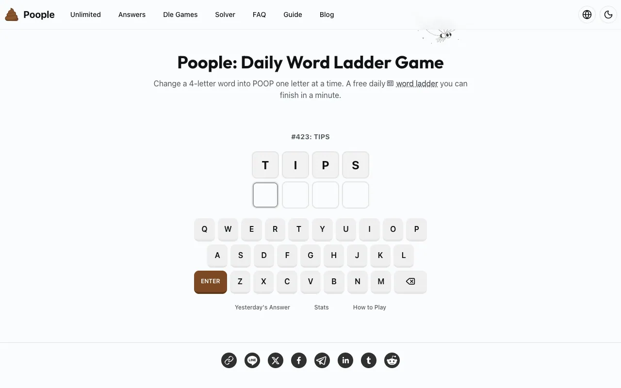 Screenshot of Poople — a game like Wordle