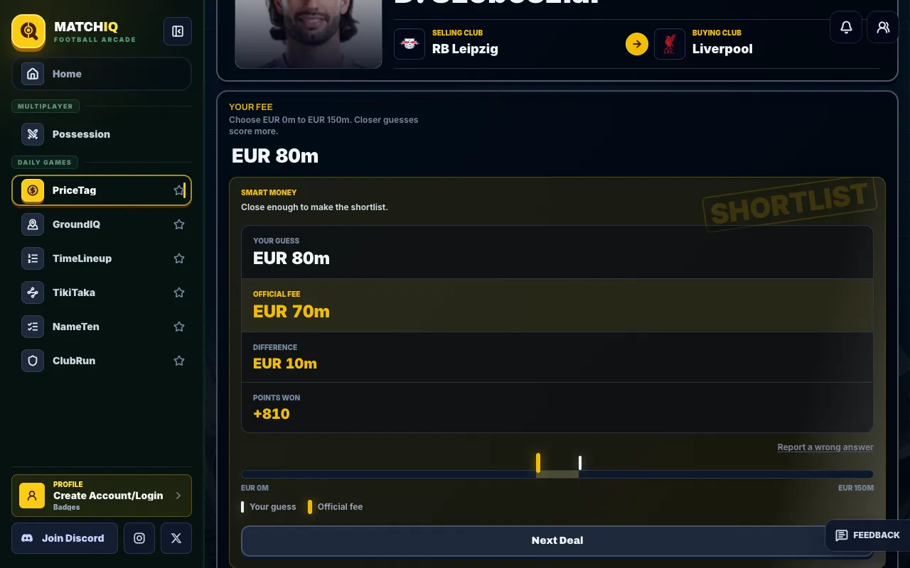 Screenshot of PriceTag — a game like Wordle
