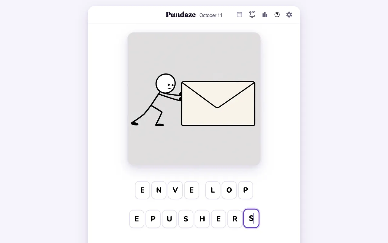 Screenshot of Pundaze — a game like Wordle