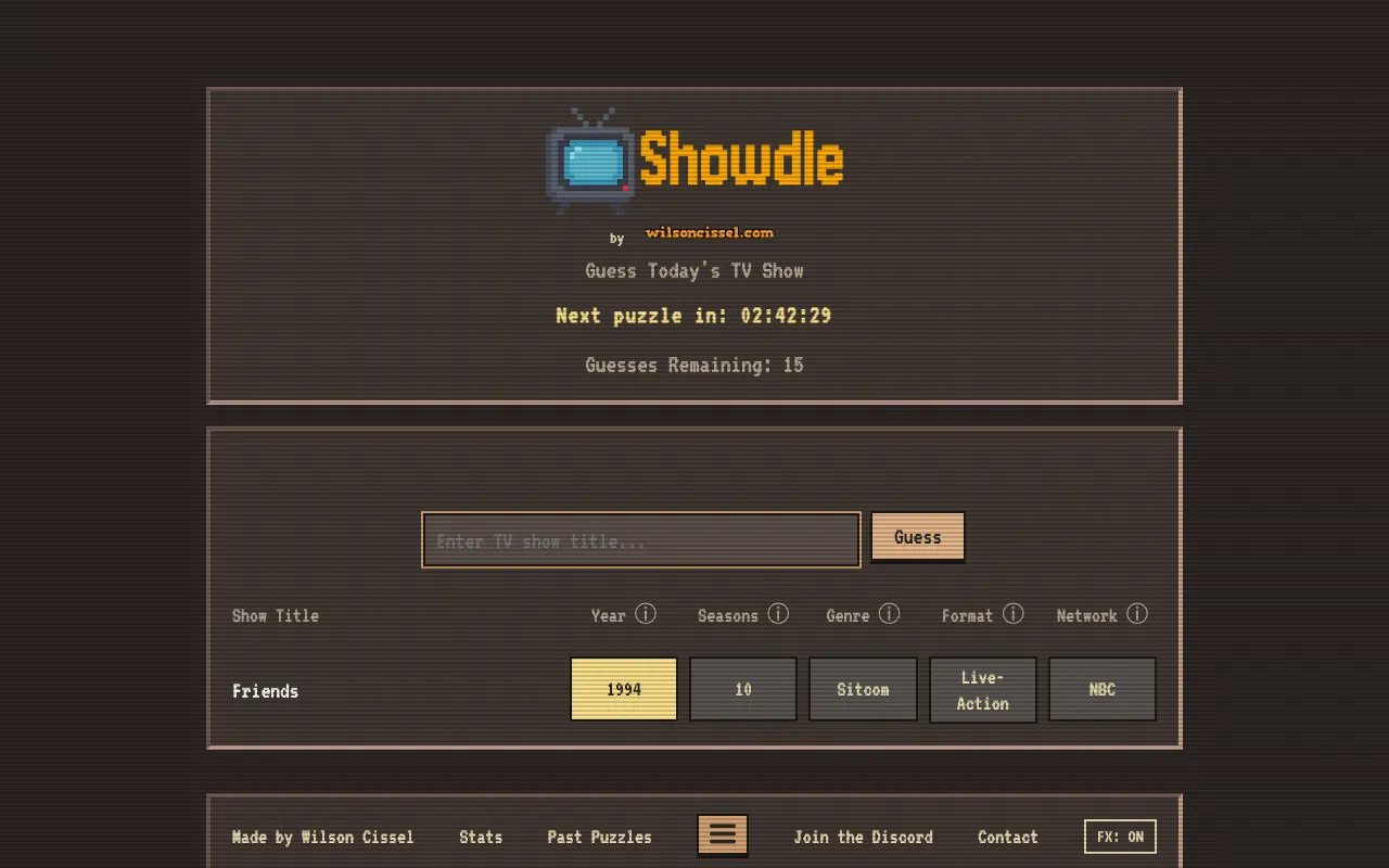 Screenshot of Showdle — a game like Wordle