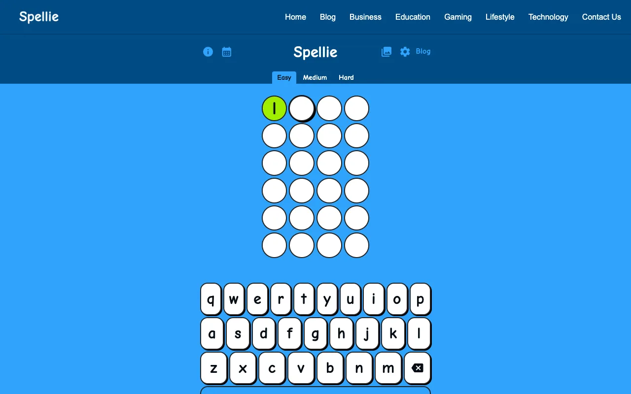 Screenshot of Spellie — a game like Wordle