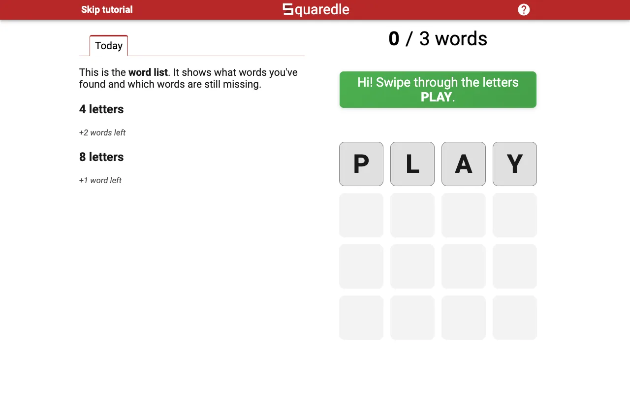 Screenshot of Squaredle — a game like Wordle