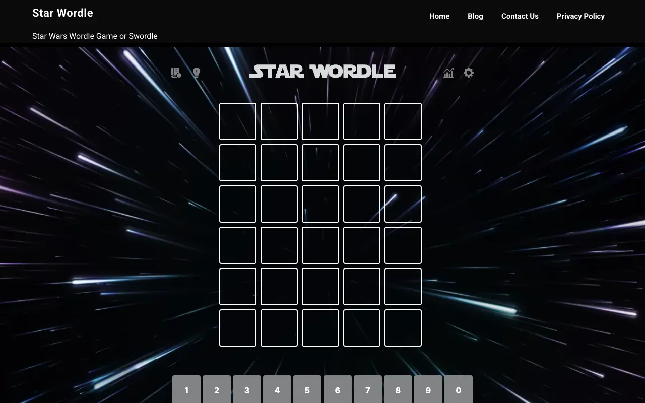 Screenshot of Starwordle — a game like Wordle