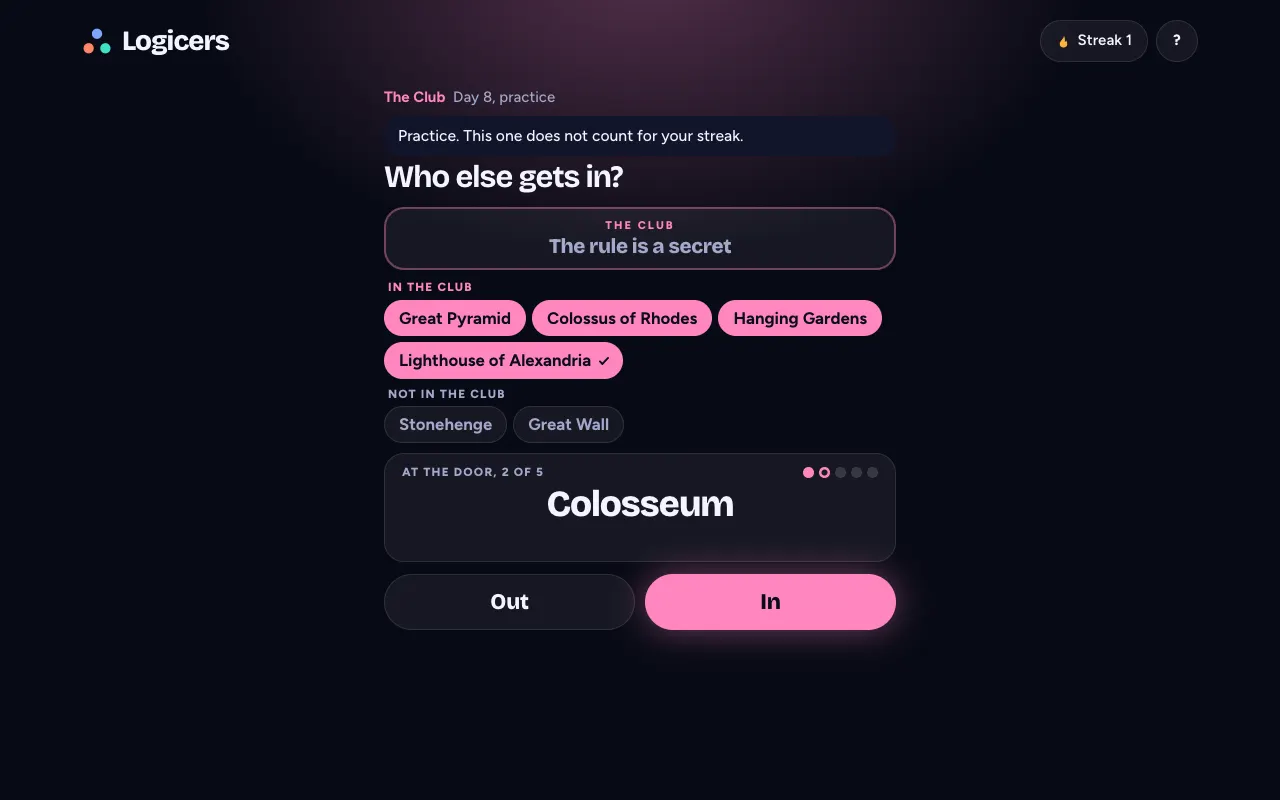 Screenshot of The Club — a game like Wordle