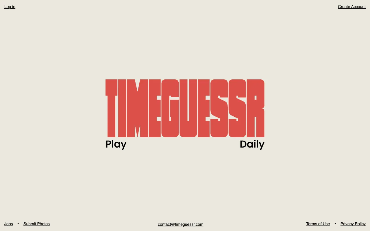 Screenshot of TimeGuessr — a game like Wordle