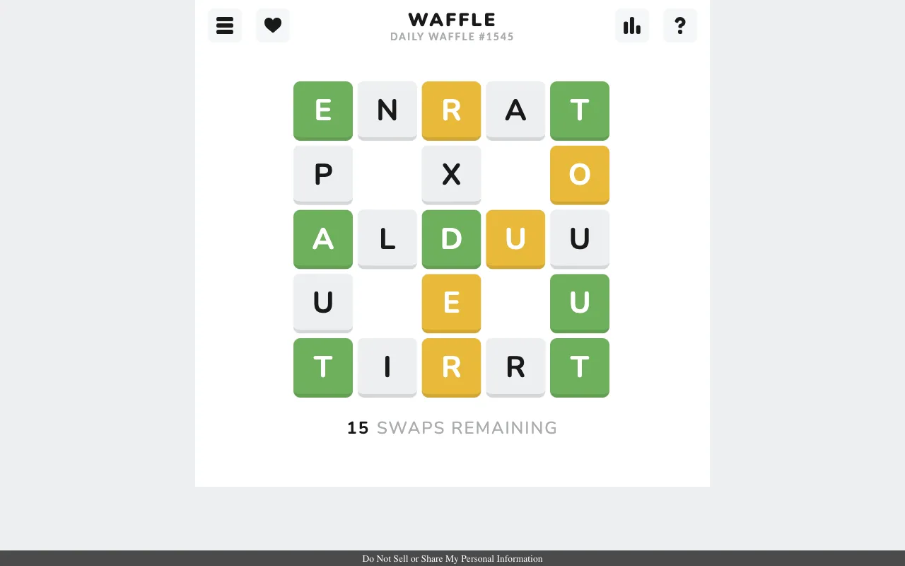 Screenshot of Waffle — a game like Wordle