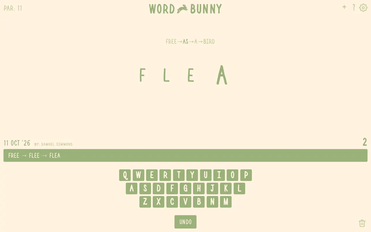 Screenshot of Word Bunny — a game like Wordle