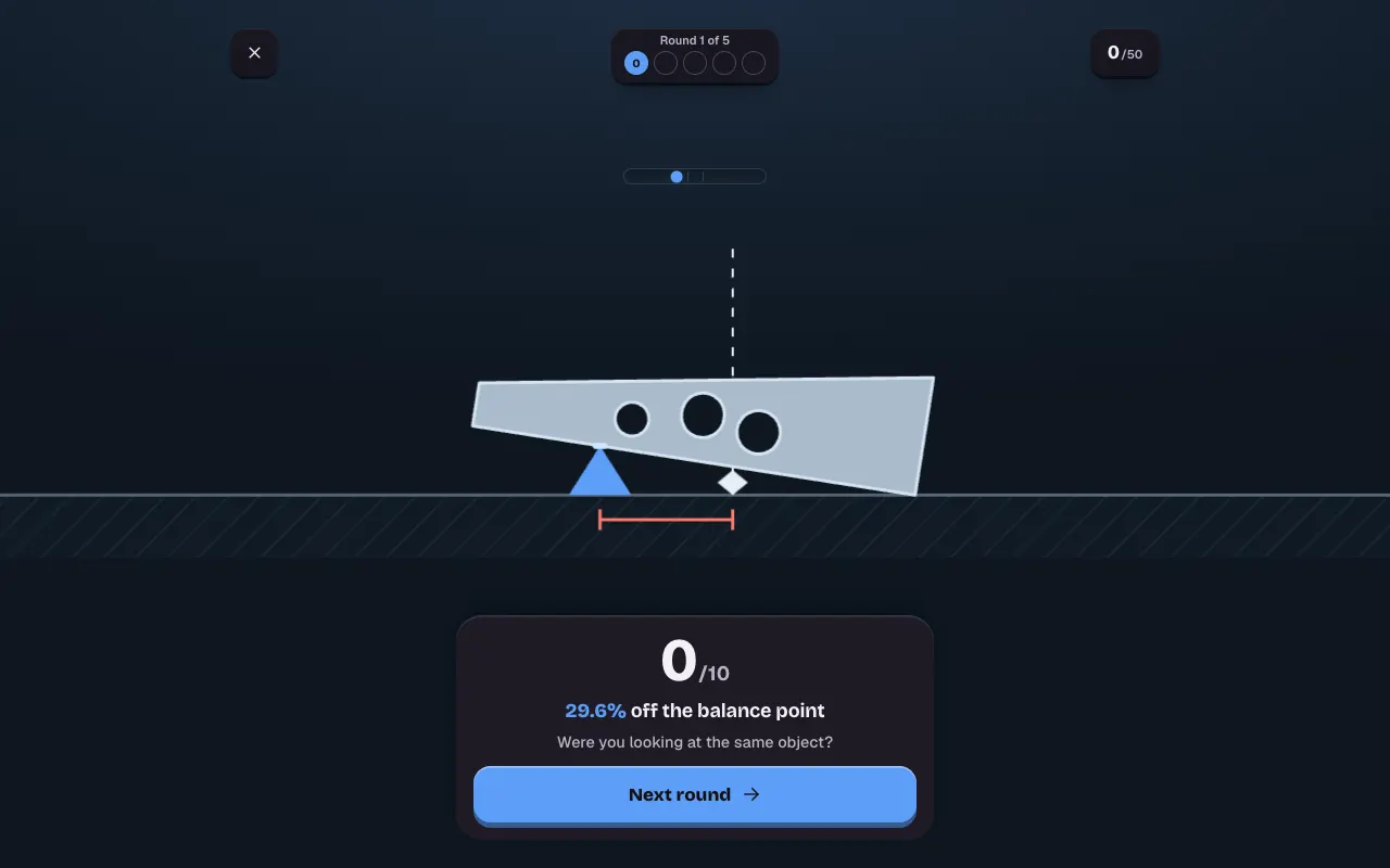 Screenshot of Balanced — a game like Wordle