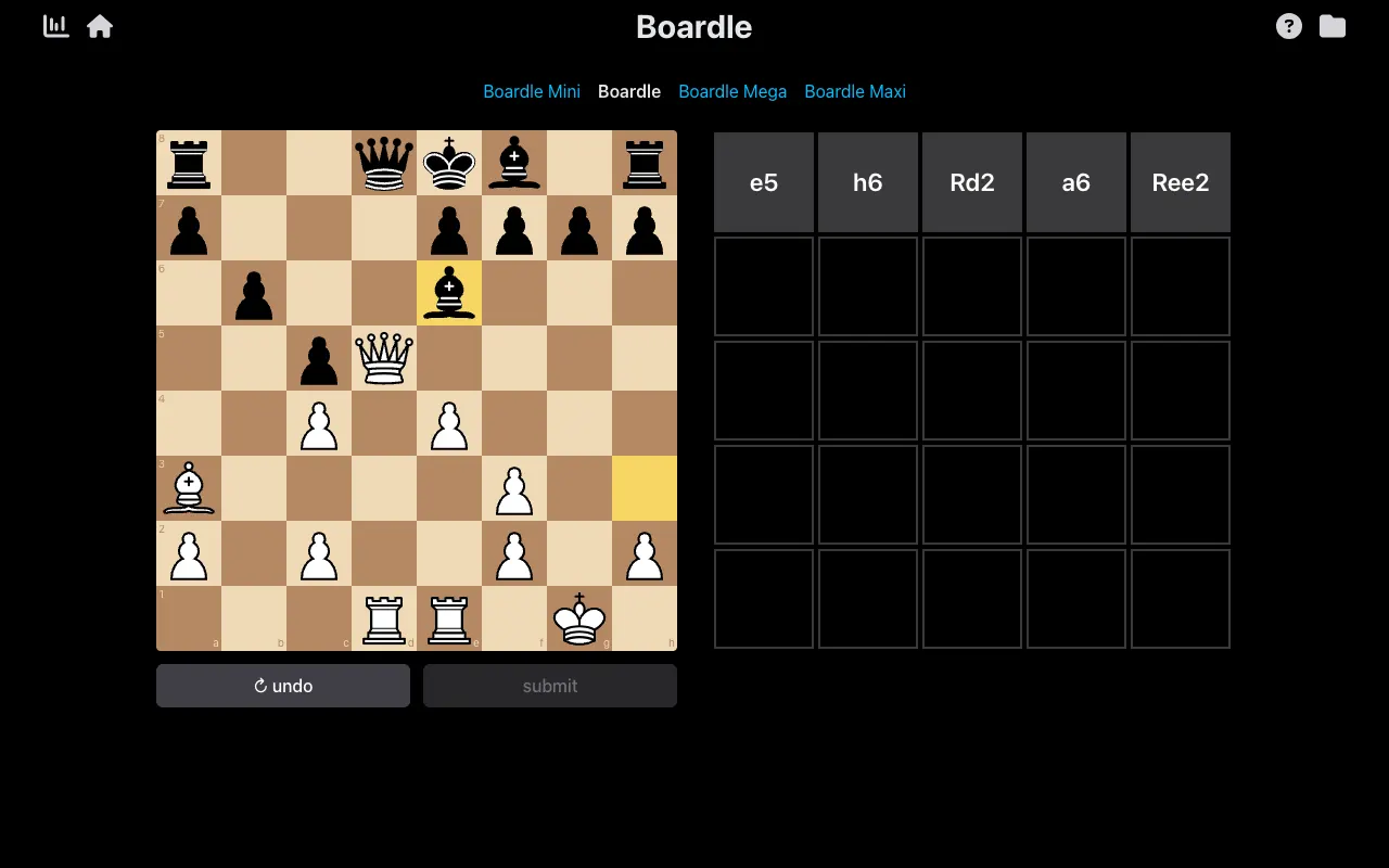 Screenshot of Boardle — a game like Wordle