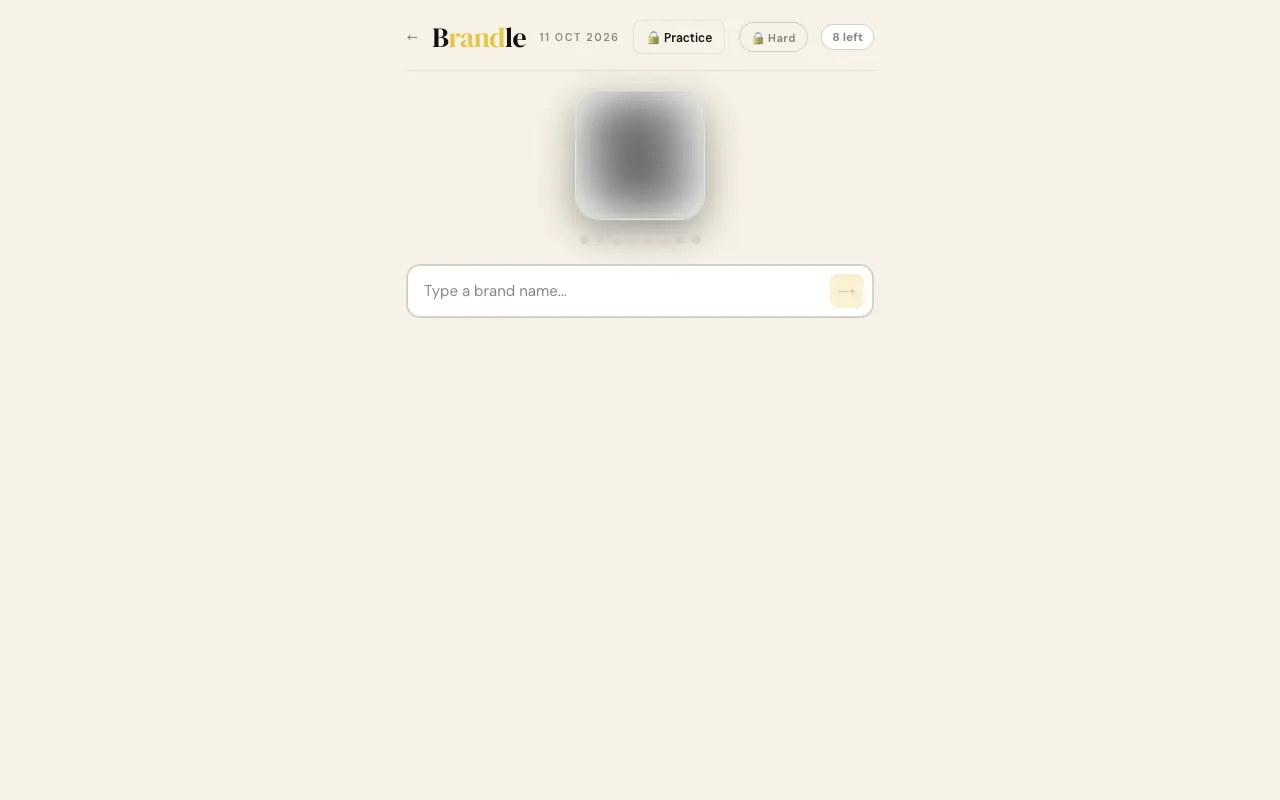 Screenshot of Brandle — a game like Wordle