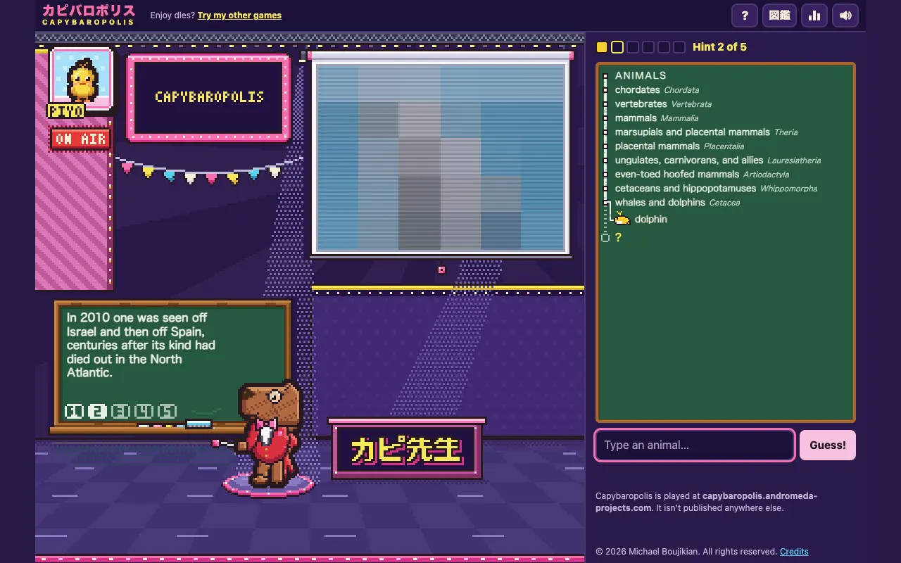 Screenshot of Capybaropolis — a game like Wordle