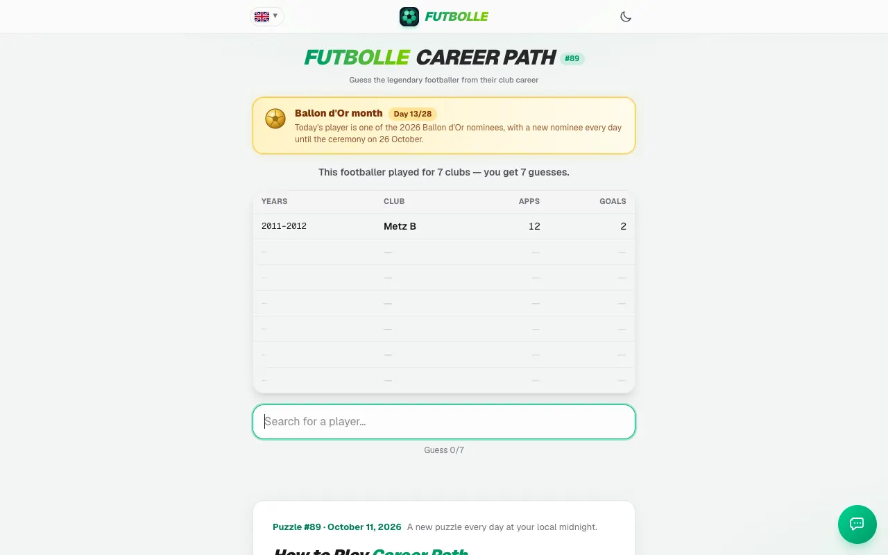 Screenshot of Career Path — a game like Wordle