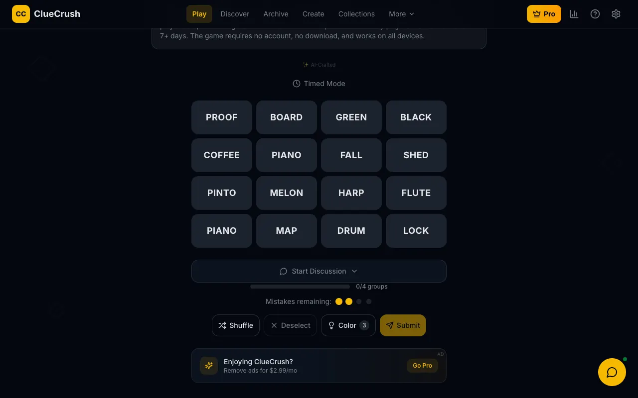 Screenshot of ClueCrush — a game like Wordle