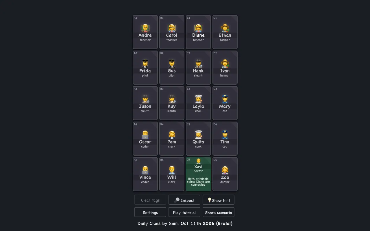 Screenshot of Clues By Sam — a game like Wordle