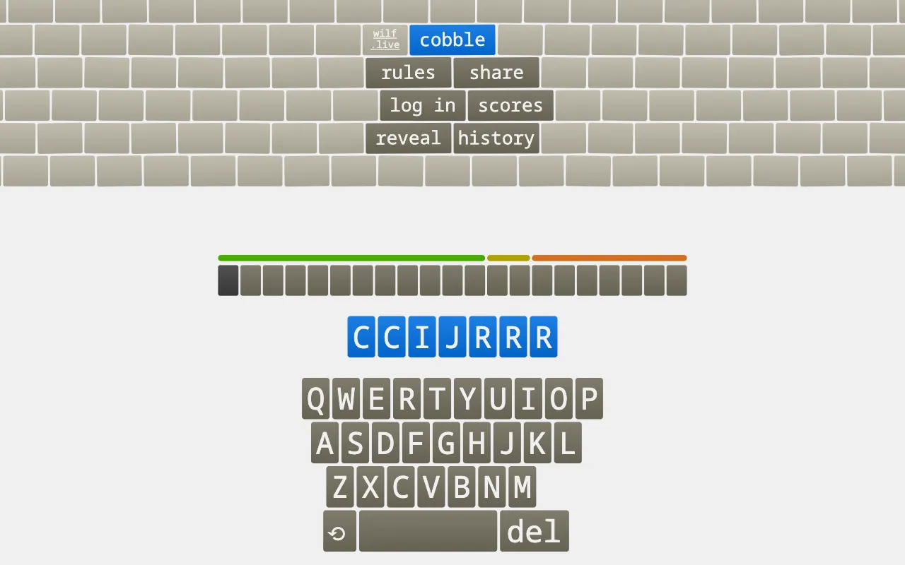 Screenshot of Cobble — a game like Wordle