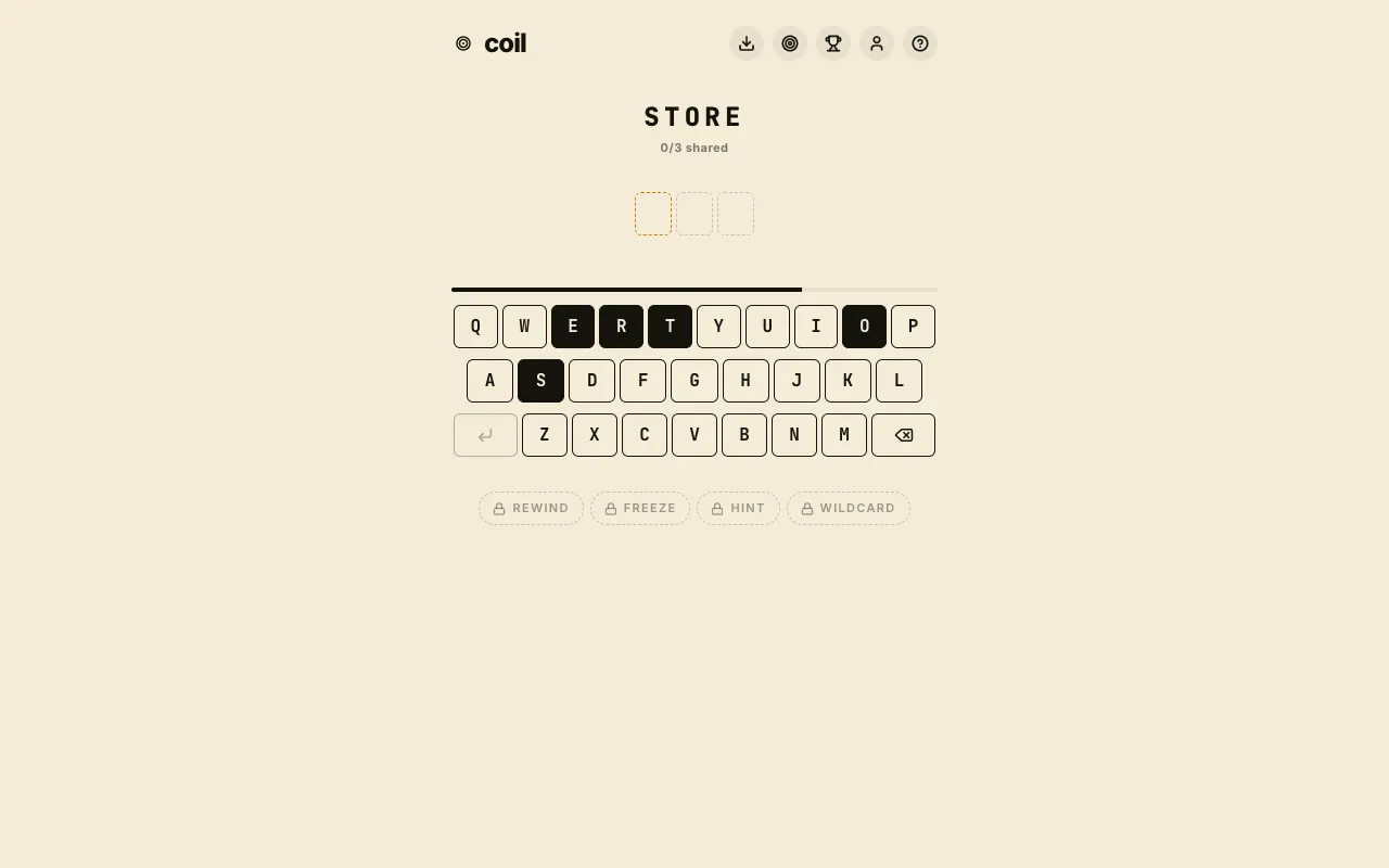 Screenshot of Coil — a game like Wordle