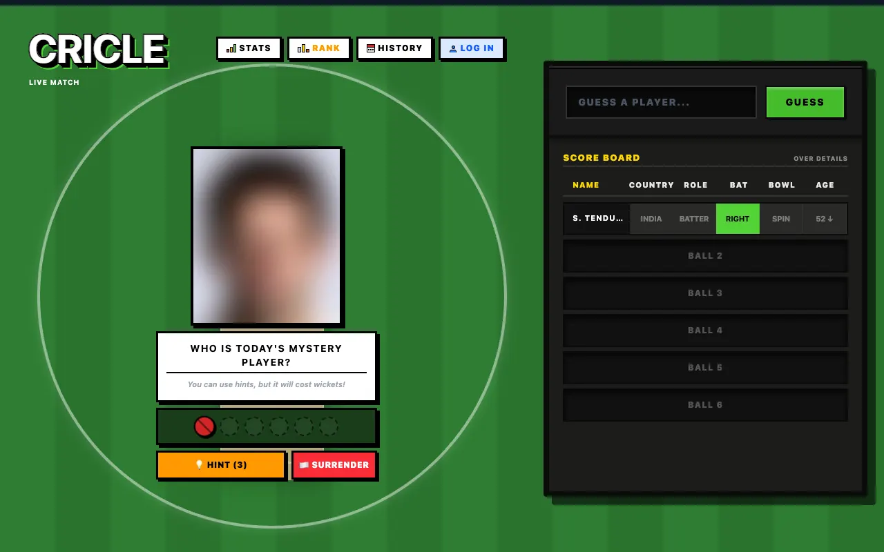 Screenshot of Cricle — a game like Wordle