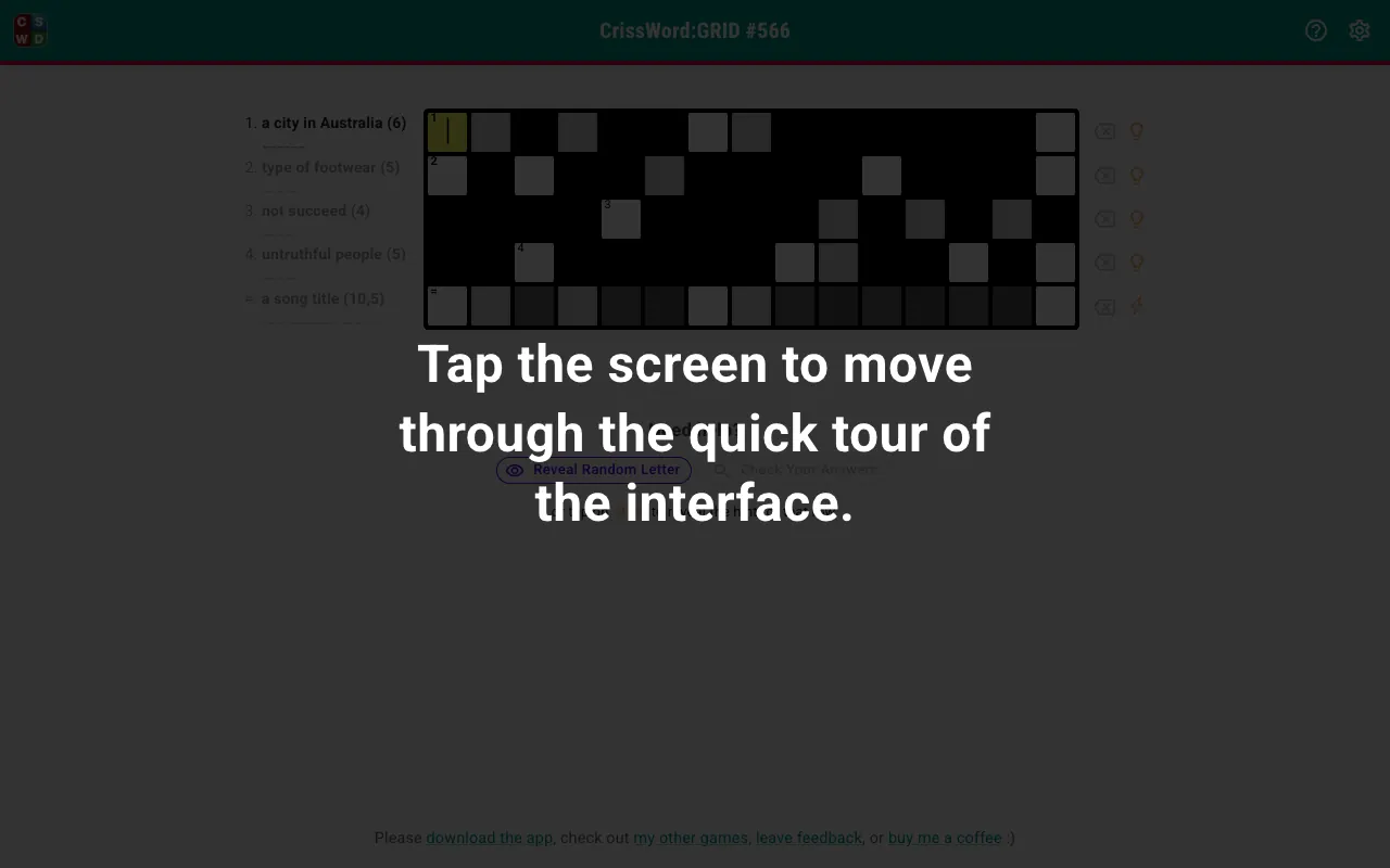 Screenshot of CrissWord GRID — a game like Wordle