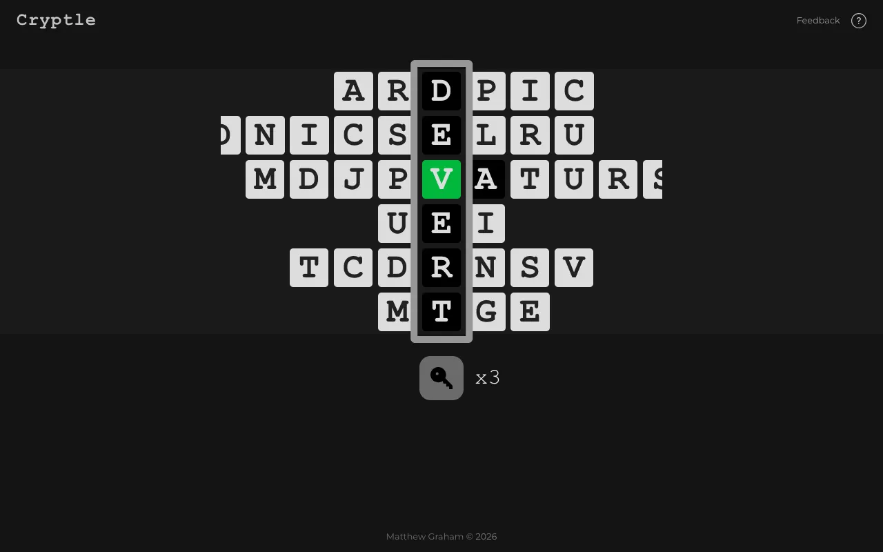 Screenshot of Cryptle — a game like Wordle