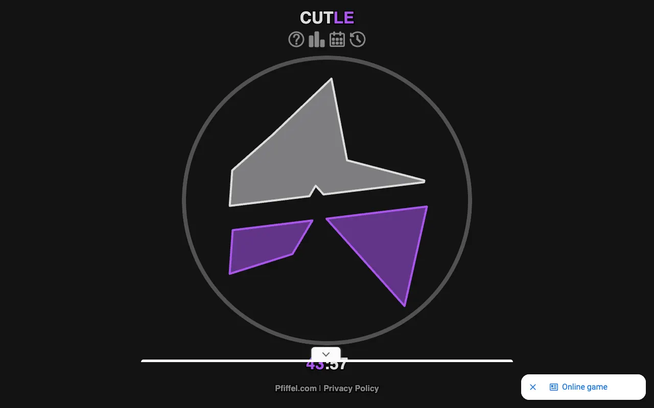 Screenshot of Cutle — a game like Wordle
