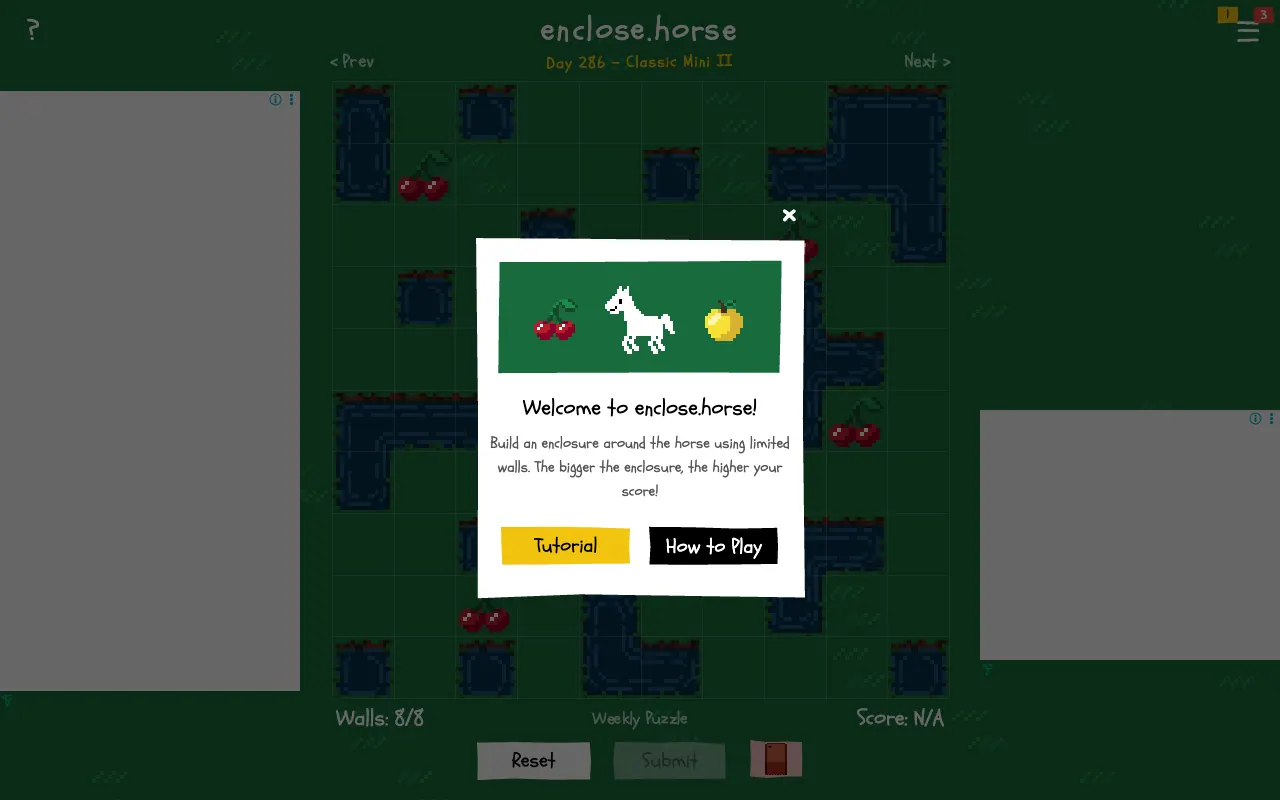 Screenshot of Enclose Horse — a game like Wordle
