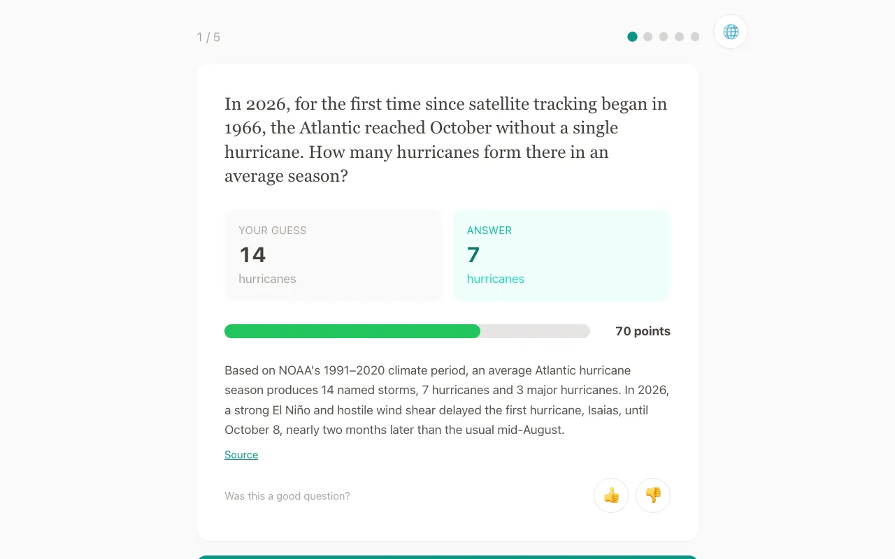 Screenshot of Estimania — a game like Wordle