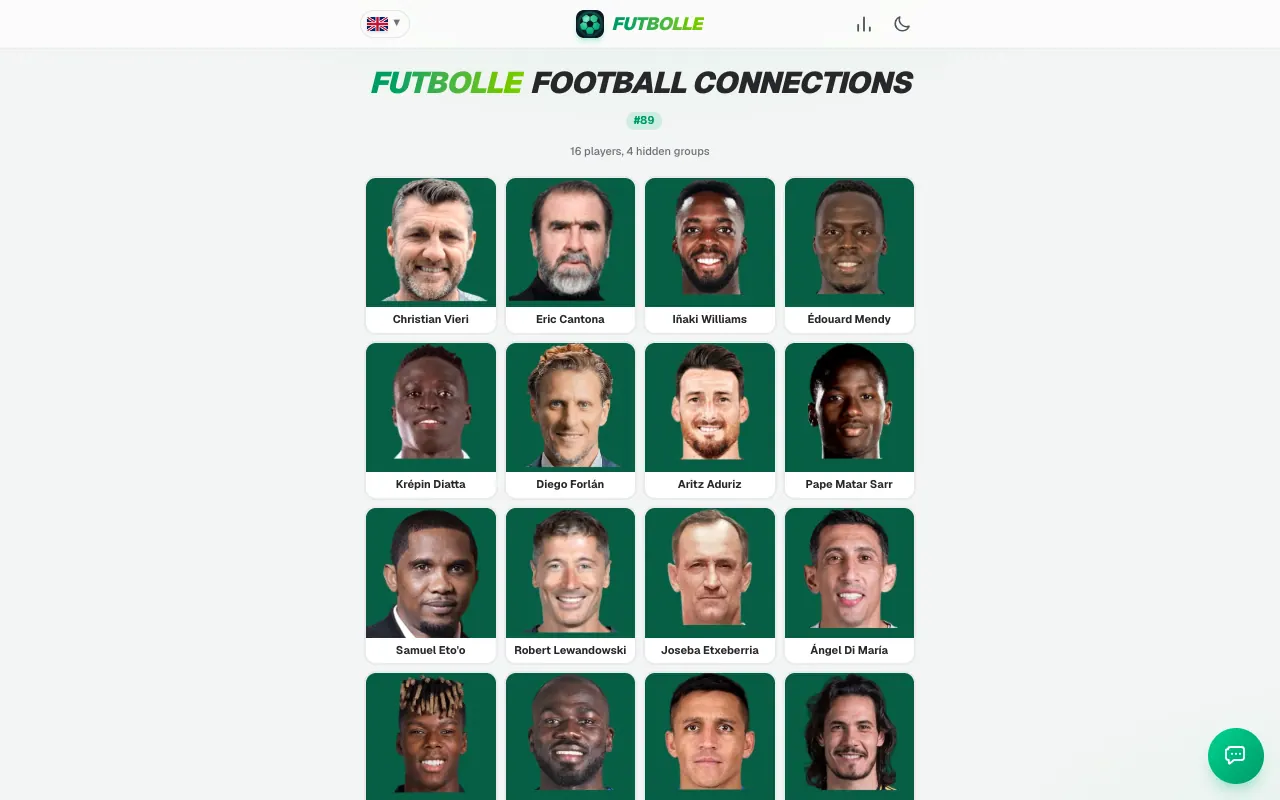 Screenshot of Football Connections — a game like Wordle
