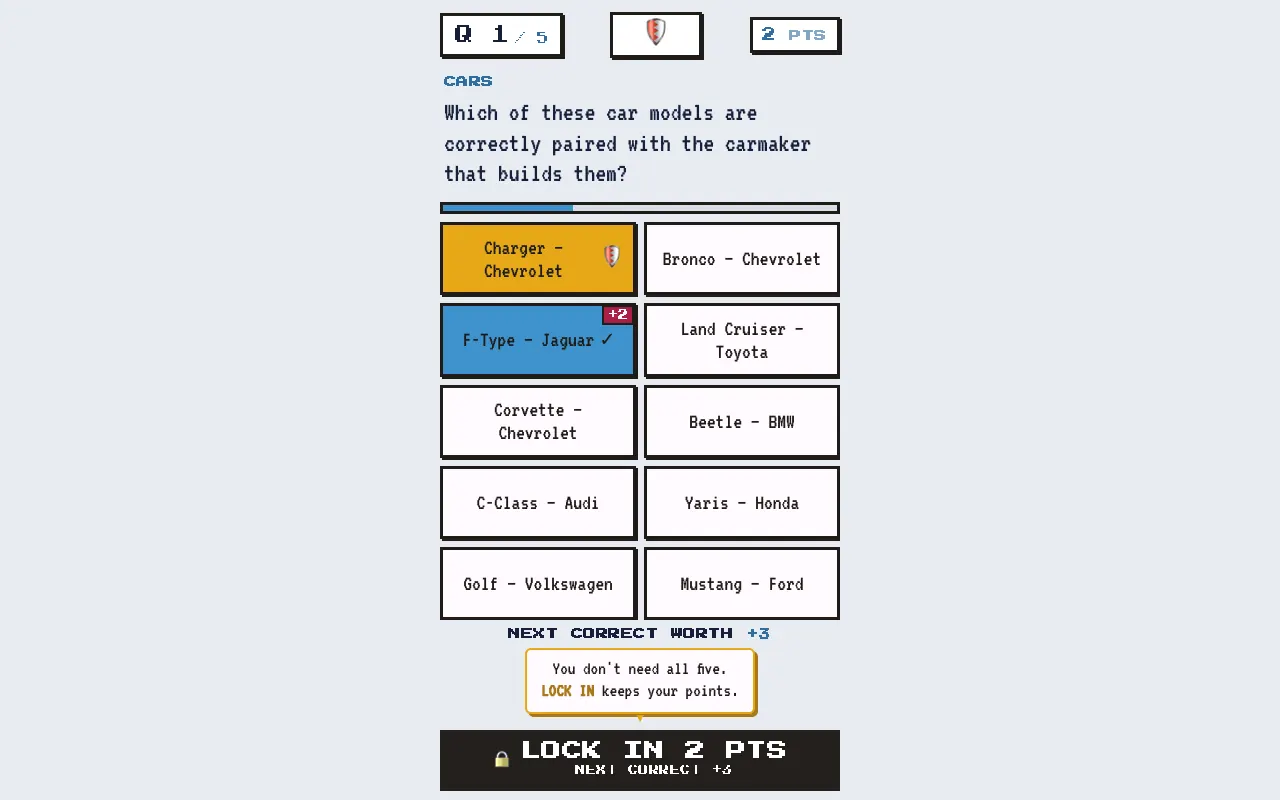 Screenshot of GnarlyQ — a game like Wordle