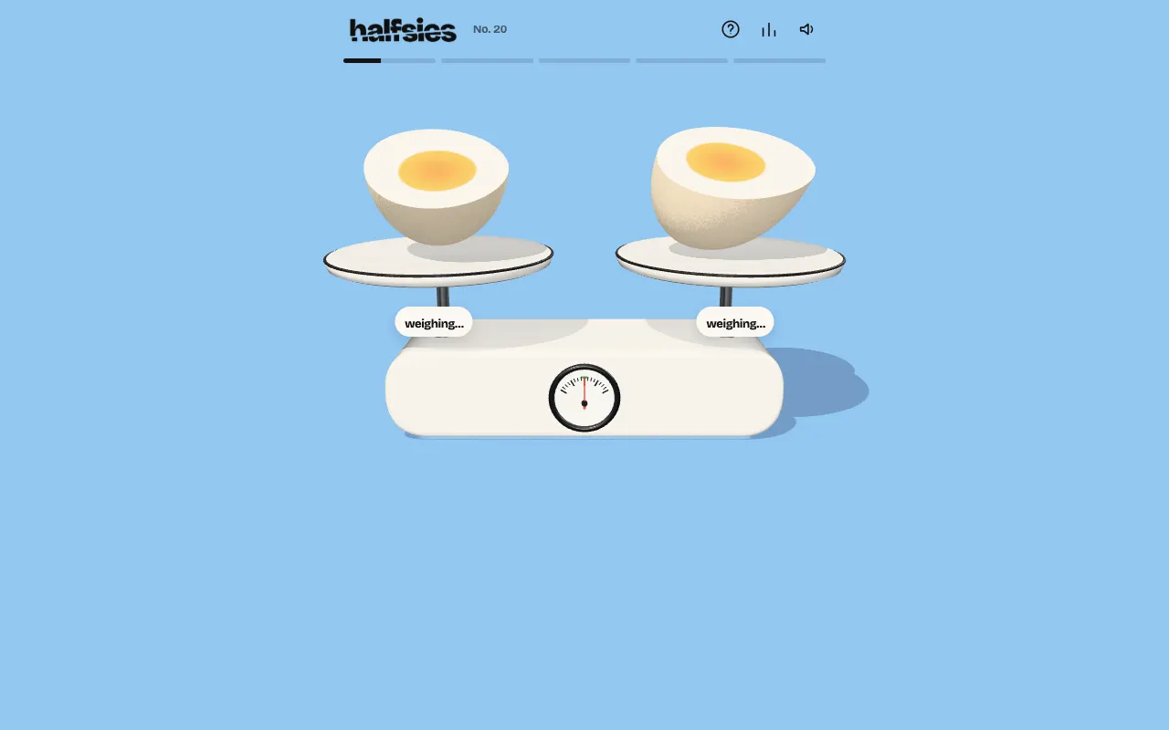 Screenshot of Halfsies — a game like Wordle