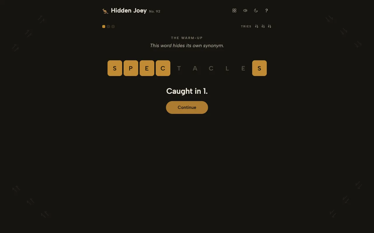 Screenshot of Hidden Joey — a game like Wordle
