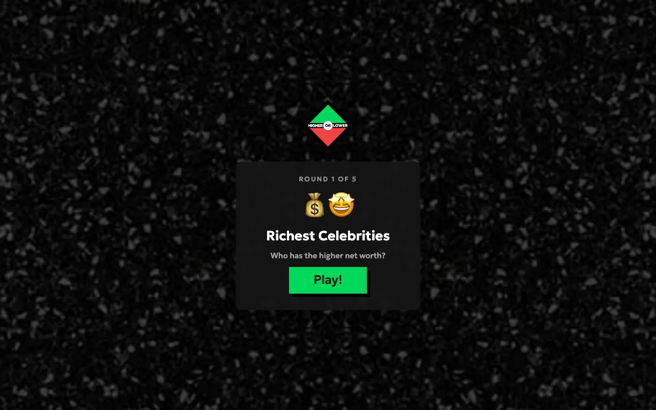 Screenshot of Higher or Lower — a game like Wordle
