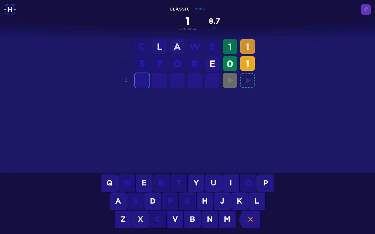 Screenshot of Hunch — a game like Wordle