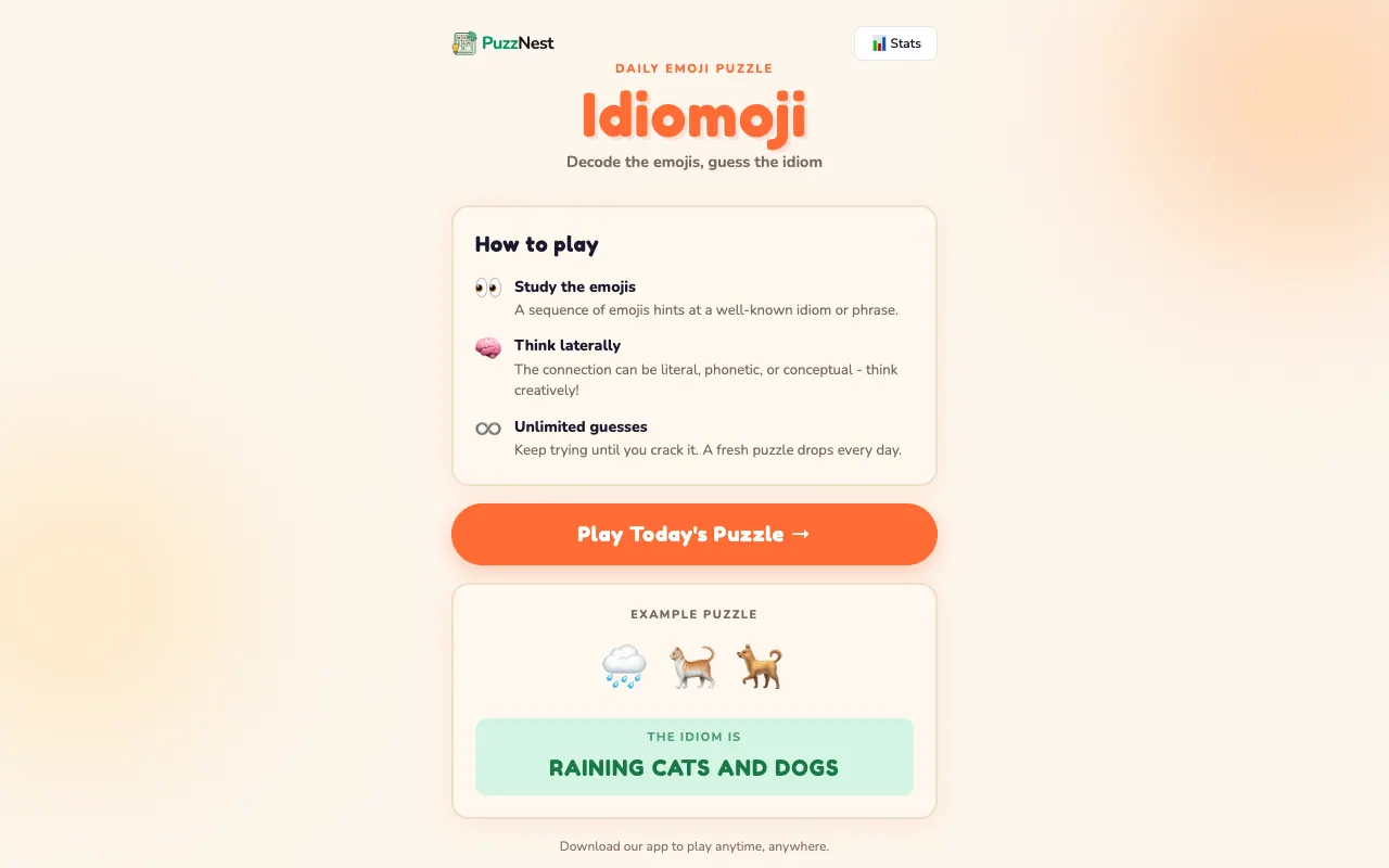 Screenshot of Idiomoji — a game like Wordle